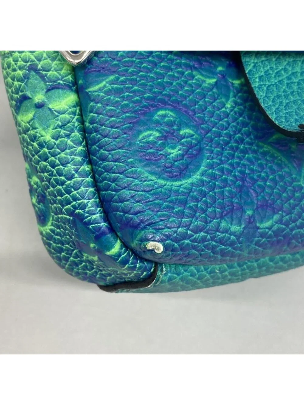 Louis Vuitton Shoulder Bag Taurillon Illusion Double Pouch Blue Vert